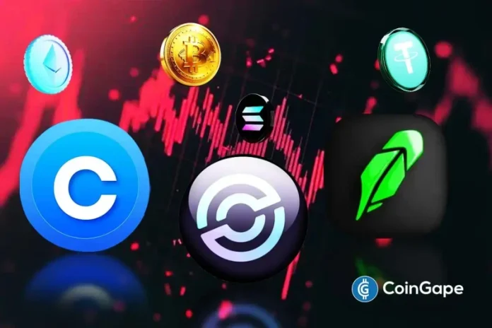 The crypto stock price of Coinbase, Robinhood, and Circle are seeing some setbacks despite their recent momentum. This downward move was largely due to the recent setback for the CLARITY Act, after the Senate postponed the markup schedule. Crypto Stock Price Declines Amid CLARITY Act Delay The three major crypto firms have seen their gains
The post <a href="https://coingape.com/news/stocks/why-are-crypto-stocks-dumping-today-coinbase-robinhood-circle/">Why Are Crypto Stocks Dumping Today? Coinbase, Robinhood, Circle</a> appeared first on <a href="https://coingape.com/">CoinGape</a>.